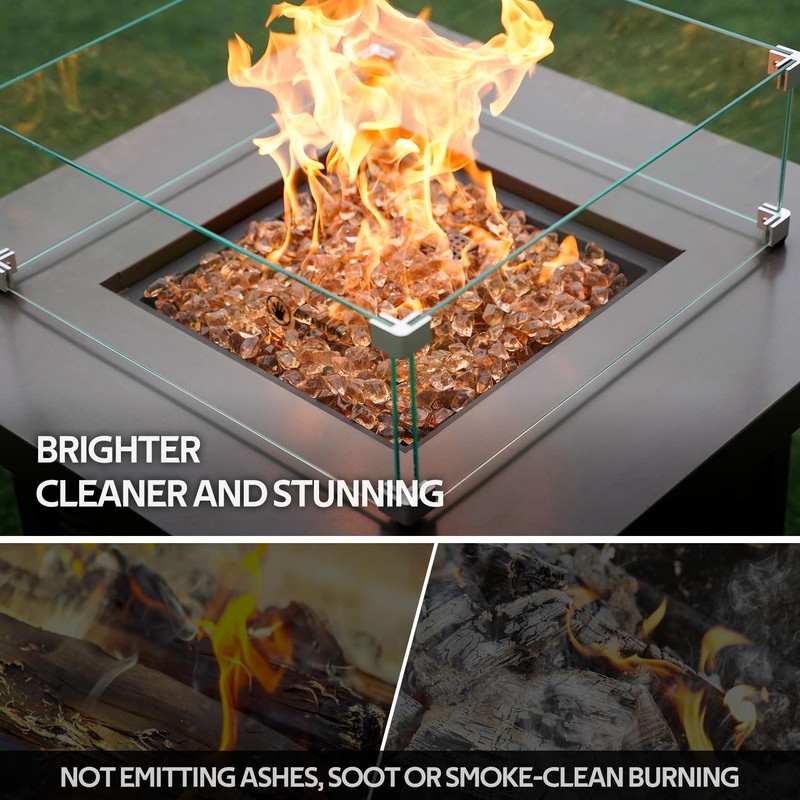 Mr. Fireglass 1/2-Inch Polygon Fire Glass for Fireplace Fire Pit