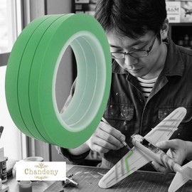 Chandini PVC Masking Tape for Automotive Painting, Heat Resistant, Solvent Resistant, Line Drawing, Set of 5 Rolls, Width 0.2 inches (5 mm) x Length 99.1 ft (33 m)