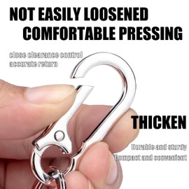 Wikavanli Metal Keychains Keyring Key Chain Ring Clip Holder Organizer for Home Car Keys Key Finder Women Men (4, Silver)