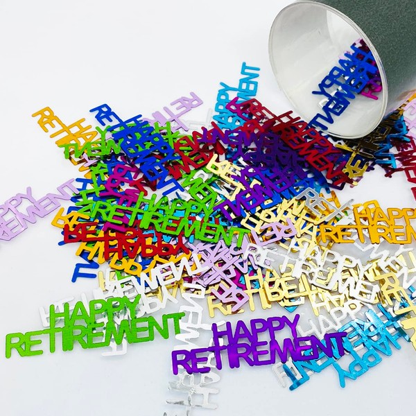 Confetti Word HAPPY RETIREMENT MultiColors - Half Pound (8 oz)