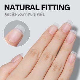 AILLSA Square Nails Tips - 450 Pcs Upgraded Matte Soft Gel Nail Tips No Filed, Pre-shaped Full Cover Acrylic Clear Fake Gelly Nail Tips for Soak Off Nail Extension 15 Sizes