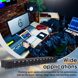 Saysurey XLR Balanced Patchbay XLR Stage Box 12 Channel 3 Pin Multi Network Cable Extender for Stage Lighting and Home Recording Studio Compatible (Female)