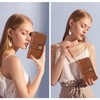 SENDEFN Wallet for Women Leather Double Zipper RFID Blocking Card