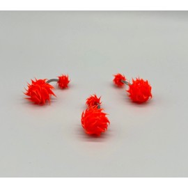 Spikes Pack of 3 14 Gauge Orange Belly Button Ring Ring Spikes Silicone