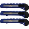 3 Bulk Utility Knives Box Cutters Snap Off Blades Blue