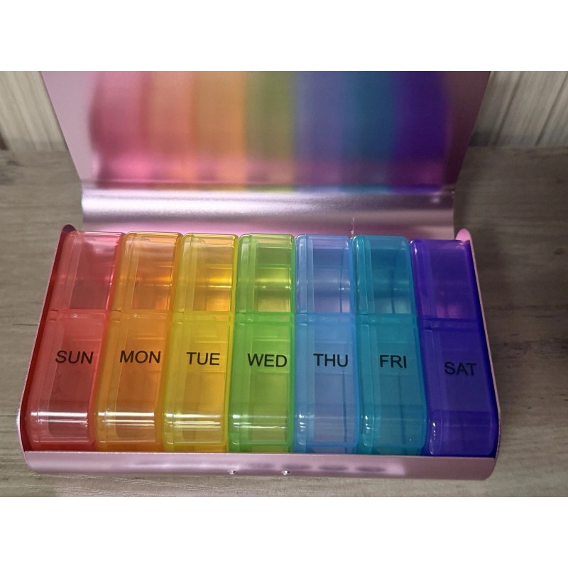 Zannaki Metal XL Weekly Pill Organizer 2 Times A Day