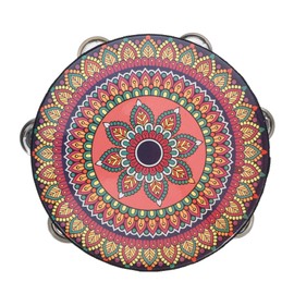 Kisangel Handheld Tambourine Musical Instrument Wooden Design for Dance Performances Durable Material Crisp Sound Comfortable Grip for Musicians and Performers