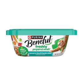 Purina Beneful Wet Dog Food Freshly Prepared Meals Savory Rice and Lamb Stew with Peas and Carrots - (Pack of 8) 10 oz. Tubs
