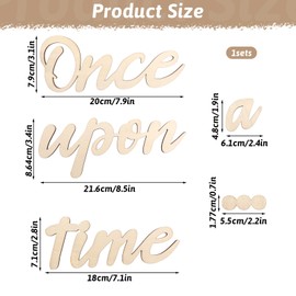 Once Upon a Time Sign Nursery Decor, Wood Reading Sign Wall Decor DIY Family Bookshelf Home Decoration for Reading Corner Kids Room Family Bookshelf Home Décor Birthday Present DIY Decoration