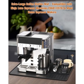 Silicone Coffee Maker Mat for Ninja Luxe Espresso Coffee Machine ES601/ES701 & Suitable for Breville Barista Express & Delonghi - 23"x15" Large Anti-Slip Heat-Resistant Bar Mat