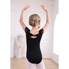 MdnMd Black Gymnastic Ballet Dance Leotard for Girls Children Bodysuit