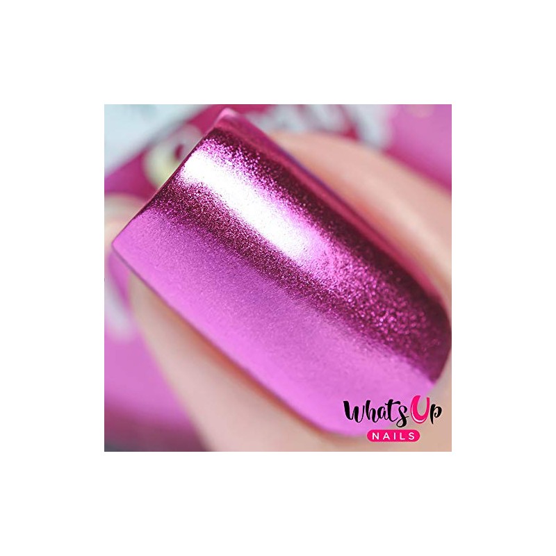 Whats Up Nails - Polvo de cromo fucsia para uñas