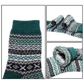 YZKKE 5Pack Womens Vintage Winter Soft Warm Thick Cold Knit Wool Crew Socks, Multicolor, free size