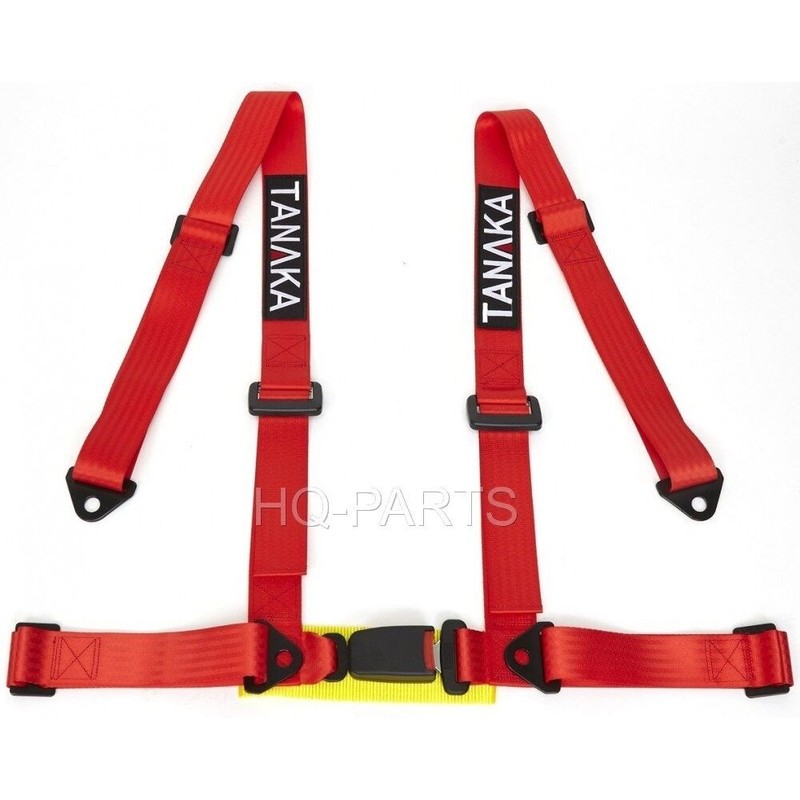 Tanaka 2X TANAKA UNIVERSAL RED 4 POINT BUCKLE RACING SEAT