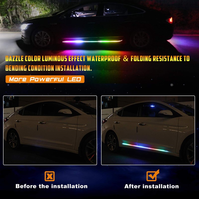 OPL5 Dream Color 2Pcs Truck LED Running Board Lights Sequential