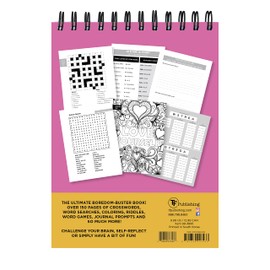 TF PUBLISHING | Stay Positive Assorted Spiral Puzzle Book | Activity Book for Adults or Kids | Over 150 Puzzles and Solutions | Variety Brain Games | What to Do When Bored | 6" x 8"