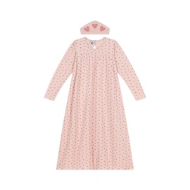 Petit Bateau Girls Long Sleeve Nightdress and Tiara, Saline/Rosewood
