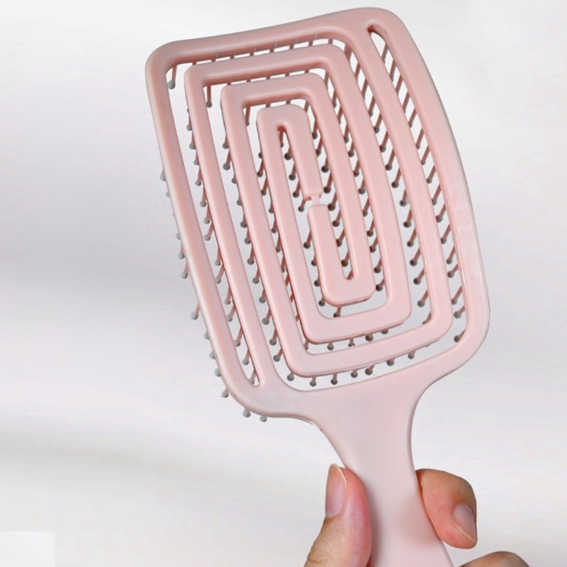 Professional Detangling Brush and Comb Set (Pink)