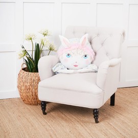 GALLERIE II 19" x 22" Donna Mae Zombinaland Easter Spring Themed Decorative Soft Figurine Accent Throw Pillow Home Living Room Sofa Couch Chair Bed Bedroom Décor Decoration Blue