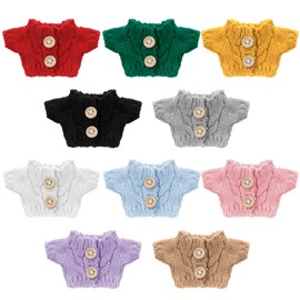 Bencailor 10 Pieces Christmas Doll Clothes Set Christmas Accessories Winter Outfits Knitted Clothing Santa Sweater for Doll Accessories(Fresh Style)