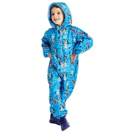 Bluey Boys Puddle Suit Rainsuit All In One Coat (Bluey Blue, 5-6 Years)