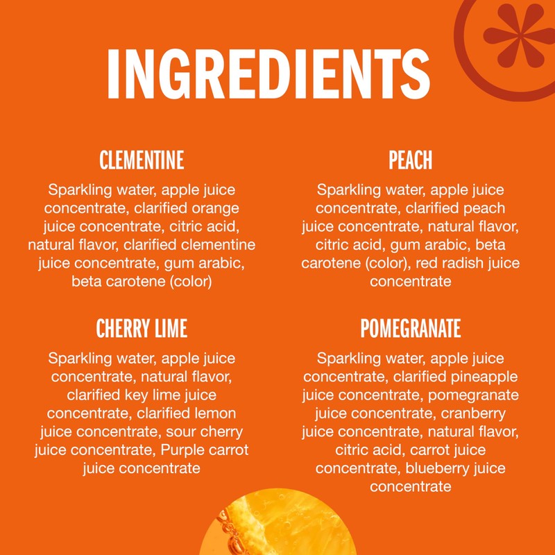 IZZE Sparkling Juice Beverage Blend, Sunset Variety Pack, Clementine, Peach,