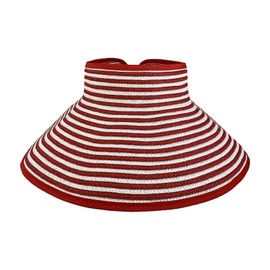 AUSUAYA Straw Cowboy Hat for Men & Women, with Wide Brim & UV Protection for Summer Outdoor Activities DE-N3-3Y, red and white striped hat, Unit size