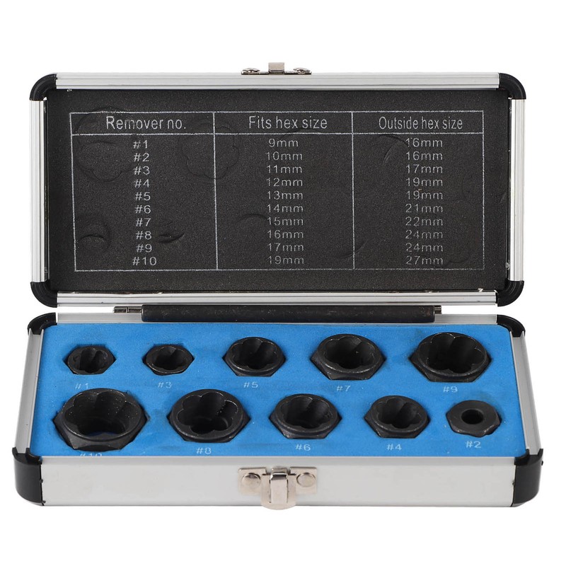 11pcs/ Set 9-19mm Damaged Nut Bolt Remover Stud Extractor Locking