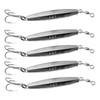 5pcs Fish WOW!® 4oz Diamond Jigs Chrome Silver jig with a Treble Hook