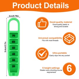 Lyreh Golf Tee Height Adjuster, 6 Settings Plastcic Precision Adjustments Golf Tee Height Positioner Setter Elevator Holder Practical Aid Accessories Tool for Consistent Swings (Green, White)