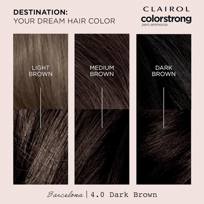 Clairol ColorStrong Permanent Zero Ammonia Hair Dye, 4.0 Dark Brown