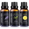 Essential Pure Tea Tree, Lavender, Lemon Essential Oils 3pc Oil