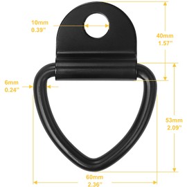 Greluma Pack of 4 Heavy Duty Steel V Ring Screws Lashing Rings for Truck, Trailer, Cargo, Warehouse, Boat