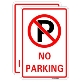 Joffreg No Parking Sign,20 x 30 cm,UV Protected,Weather Resistant,Waterproof,Durable Ink,Easy To Mount,Reflective Aluminum,2 Pack