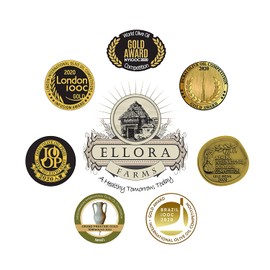 Ellora Farms, 2020 Gold Award Winner, Certified PDO Greek Extra Virgin Olive Oil, Traceable, Single Origin & Single Estate, Harvested in Crete, Greece, Cold-Press, Kosher, 1 Lt. X 3 Tins, total 101.4 FL oz.