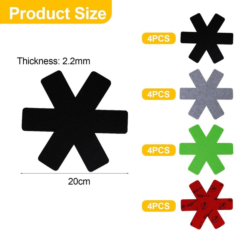 HINFHI 16 Pieces Of Pot Bottom Protective Pad, Pot Accessories,