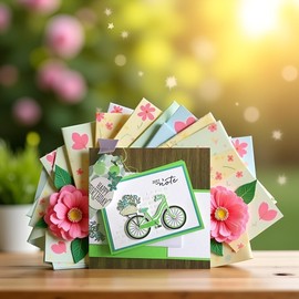 4.8x4inch for Bicycle Flower Clear Stamp and Dies Set Die Cuts Metal Cutting Die for Scrapbooking Card Making Card Making Accessories Scrapbooking Die-Cuts，Die-Cutting and Embossing
