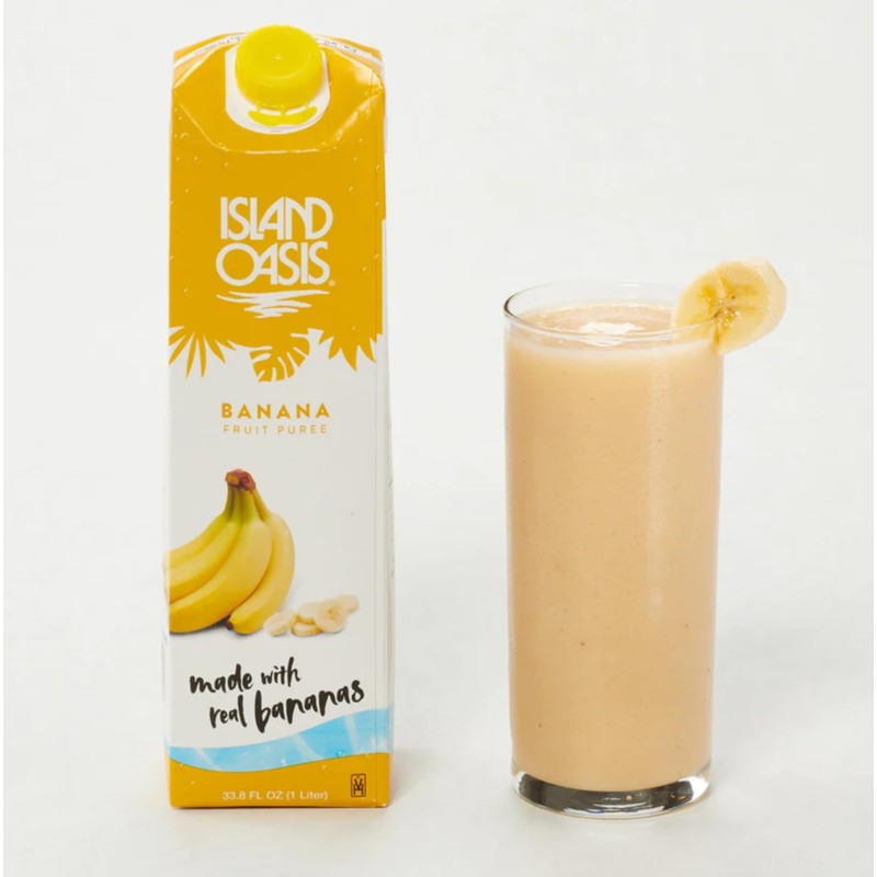 Island Oasis Banana Fruit Puree, 33.8 fl oz (1 Liter)
