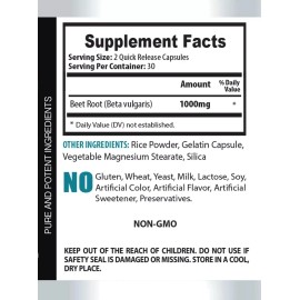 PRIVATE LABEL Enhances productivity - BEET ROOT - Packed with fiber 2 Bottles 120 Capsules