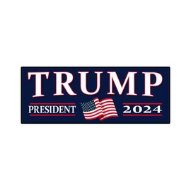 Trump President 2024 Bumper Sticker Decal (3.37" x 9") | Peel & Stick | Political, Stickers, Politics, Republican, Trump, MAGA, American, President