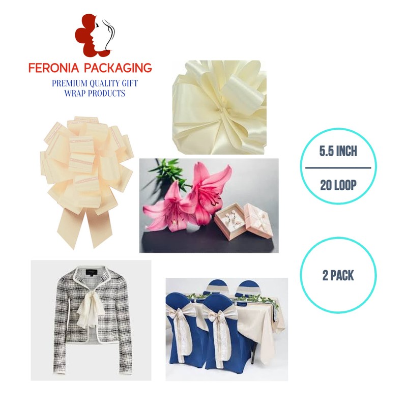 Feronia Packaging 2 Pieces Pull Bow for Gift Wrapping Gift