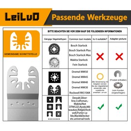 Diamond Oscillating Multitool Joint Remover Saw Blade Set of 6 Tile Joint Remover Blades Compatible with DeWalt Makita Einhell and More