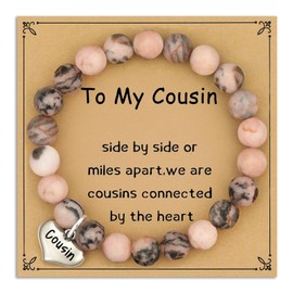 Encouragement Gifts for Women, Inspirational Bracelets for Women, Natural Zebra Stone Bead Bracelet, Uplifting Support Bracelet with Positive Quote Card, Motivational Gifts for Birthday Anniversary