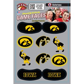 Fan-A-Peel Iowa Waterless Temporary Tattoos - Hypoallergenic Peel and Stick Waterproof Temporary Tattoos