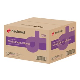 Dealmed Medical Exam Gloves – 2000 Count Large Nitrile Gloves, Disposable Gloves, Non-Irritating Latex Free Gloves, Multi-Purpose Use Medical Gloves for a First Aid Kit and Medical Facilities