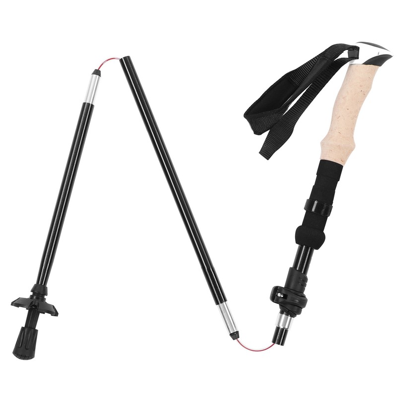 Telescopic Hiking Pole Portable Aluminum Alloy Folding Walking Stick for