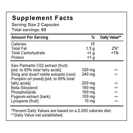 Saw Palmetto Palmito Prostate- X 120 Caps