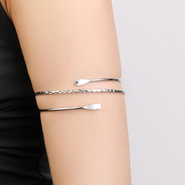 Upper Arm Cuff Bracelet Gold Bracelet Cuff Tassel Arm Bracelet Layered Bar Pendant Upper Arm Jewelry for Women Girls