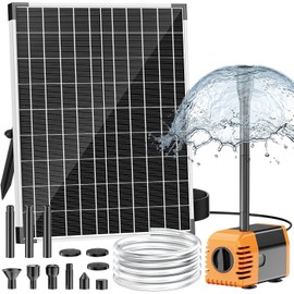 NFESOLAR 30W Solar Fountain Pump, 280GPH Solar Pond Pump with Foldable Solar Panel, Adjustable Flow Solar Water Pump with 6.6FT PVC Tubing for Outdoor