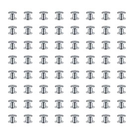 FSSTUD 100 Sets Stainless Steel Chicago Screw Rivets Flat Head Button Stud Metal Clothing Spikes Leather Craft Binding Rivets Small Screw on Spikes Decorative Screw Posts M5 x 4 mm